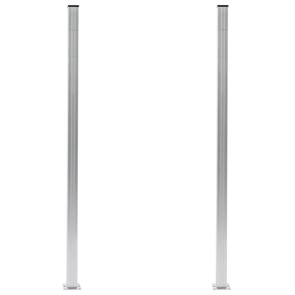 vidaXL Zaunpfosten Zaunpfosten 2 Stk. Aluminium 185 cm, (2-St)