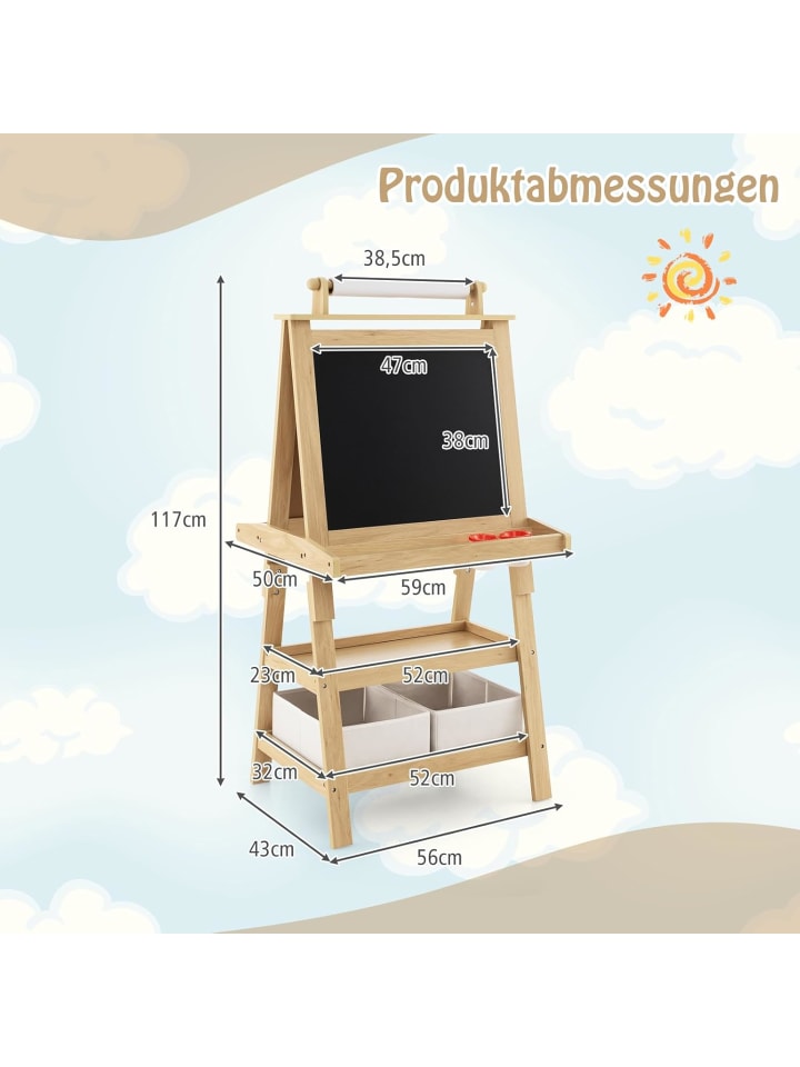 COSTWAY 3 in 1 Staffelei in Beige günstig kaufen 50 x 60 cm