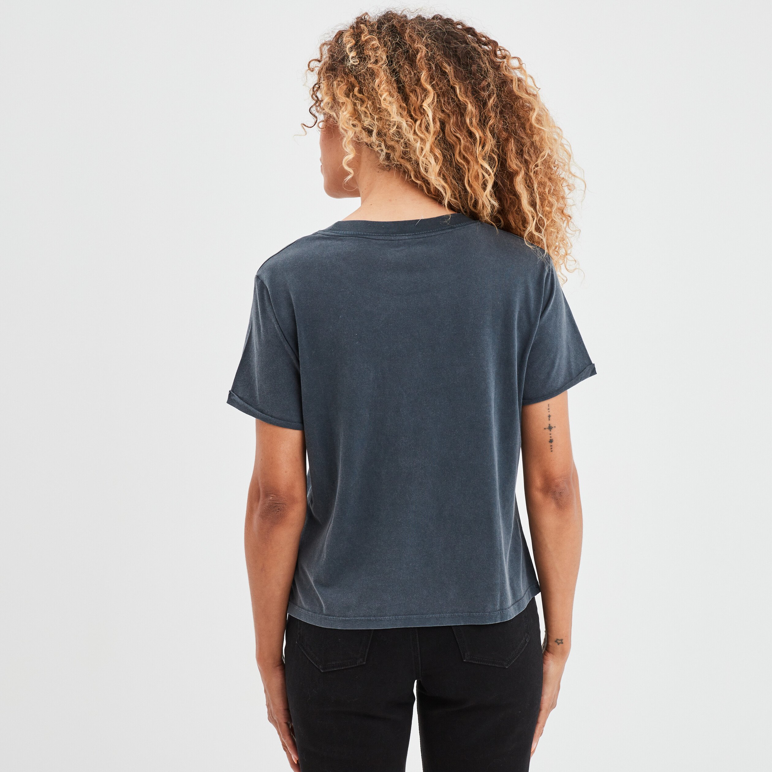 T-shirt manches courtes coton ACDC noir femme | La Halle