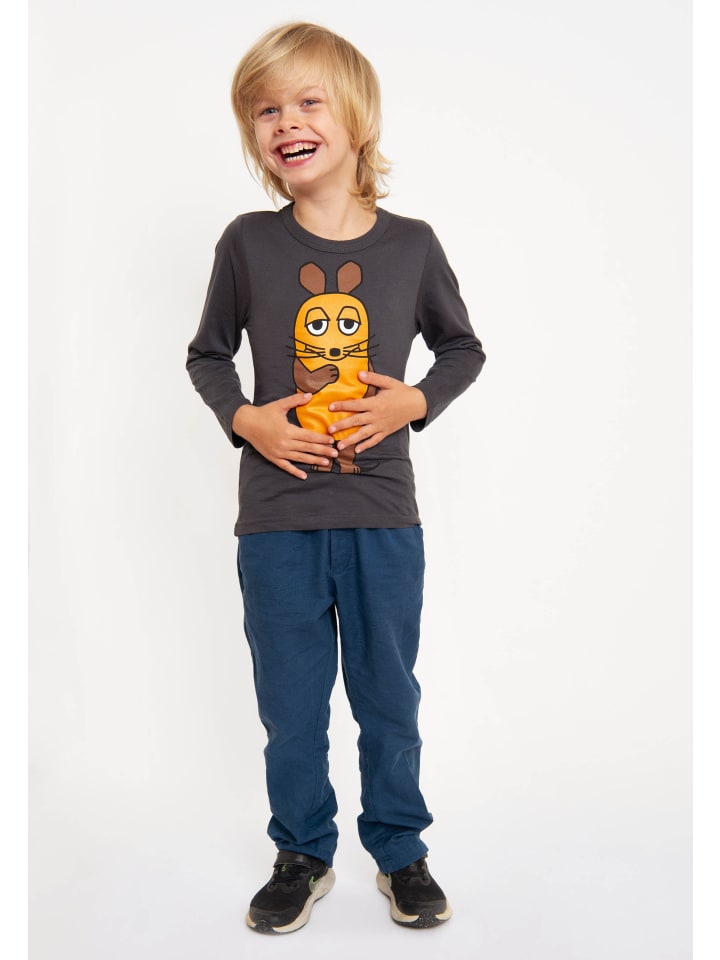 Logoshirt Langarmshirt Die Sendung mit der Maus - Die Maus in grau-blau günstig kaufen