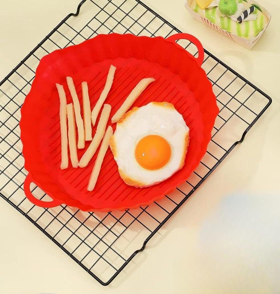 KLLGIA Backblech Silikonform für Heißluftfritteuse Zubehör Antihaft Beschichtung, Öl-, Kieselgel, (1-St)