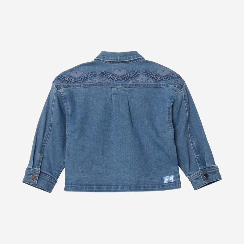 Veste en jean fille brodée dos Catimini