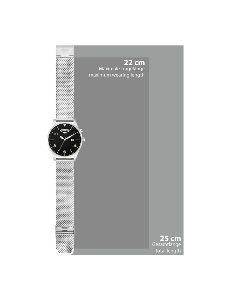 Rhodenwald & Söhne Herren Chronograph silber Edelstahl silber in silber günstig kaufen 22 cm