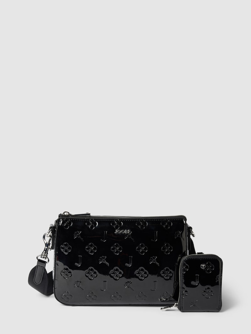 Handtasche mit Muster-Prägung Modell 'decoro lucente jasmina' in black