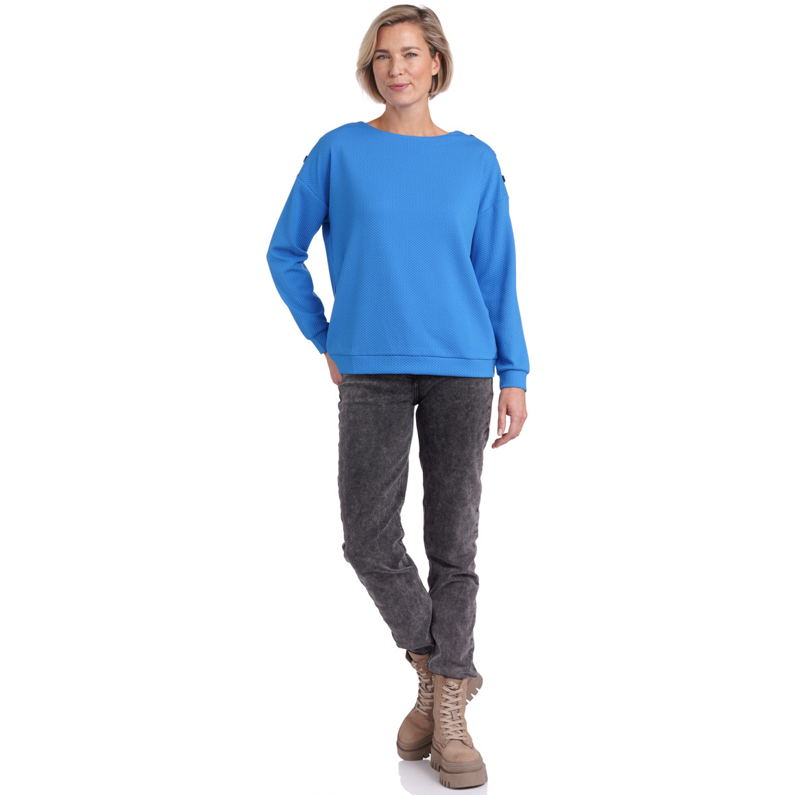 Damen Sweatshirt mit Strukturmuster