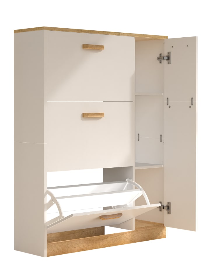 VCM  Holz Schuhregal Schuhschrank Schuhkipper Halom L in Weiß günstig kaufen onesize