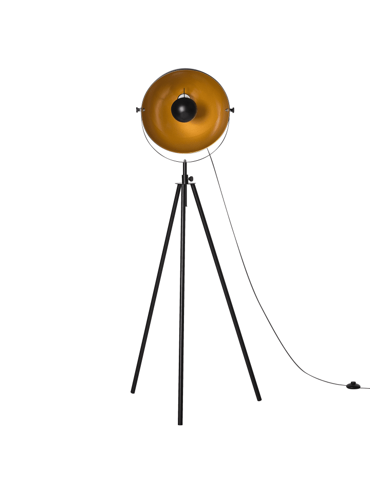 Beliani Stehleuchten THAMES in Schwarz/Gold - (W) 60 x (H) 170 x (L) 60 cm günstig kaufen onesize