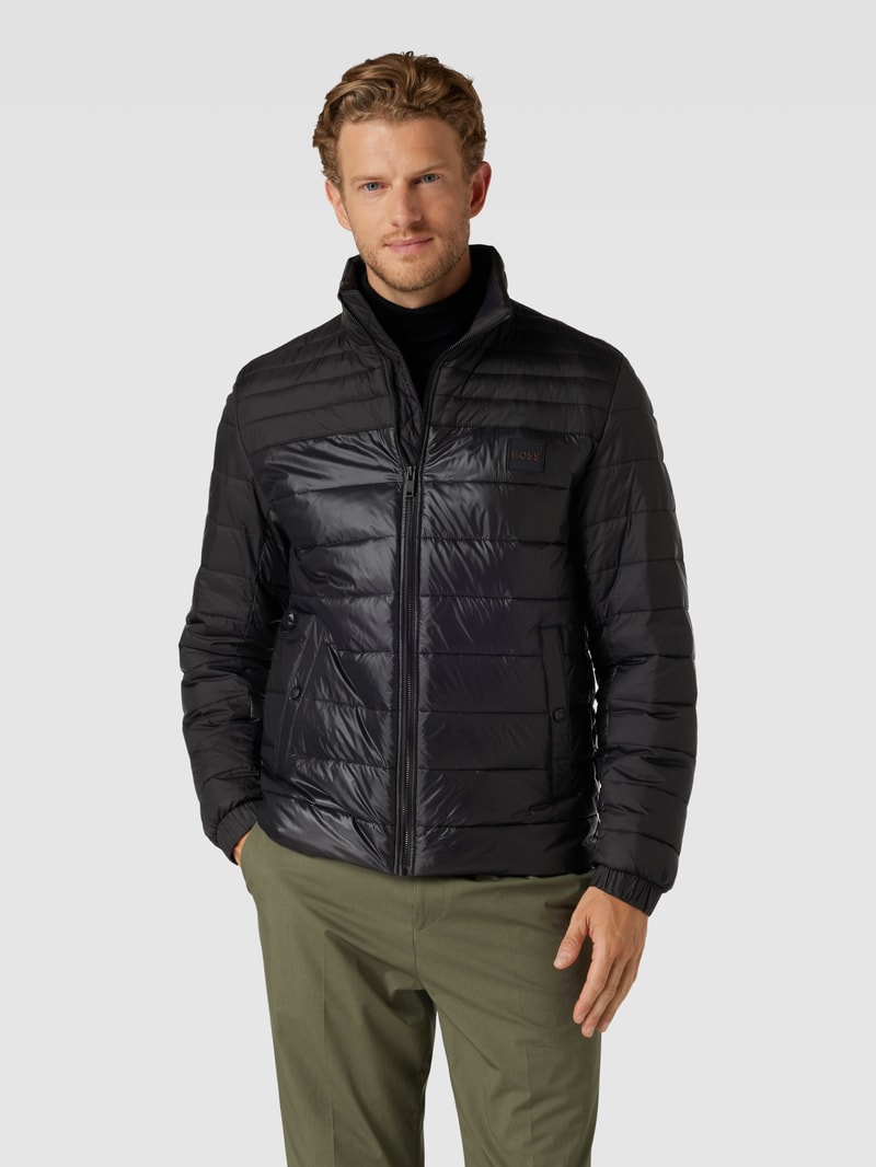 Steppjacke mit Stehkragen Modell 'Oden' in schwarz