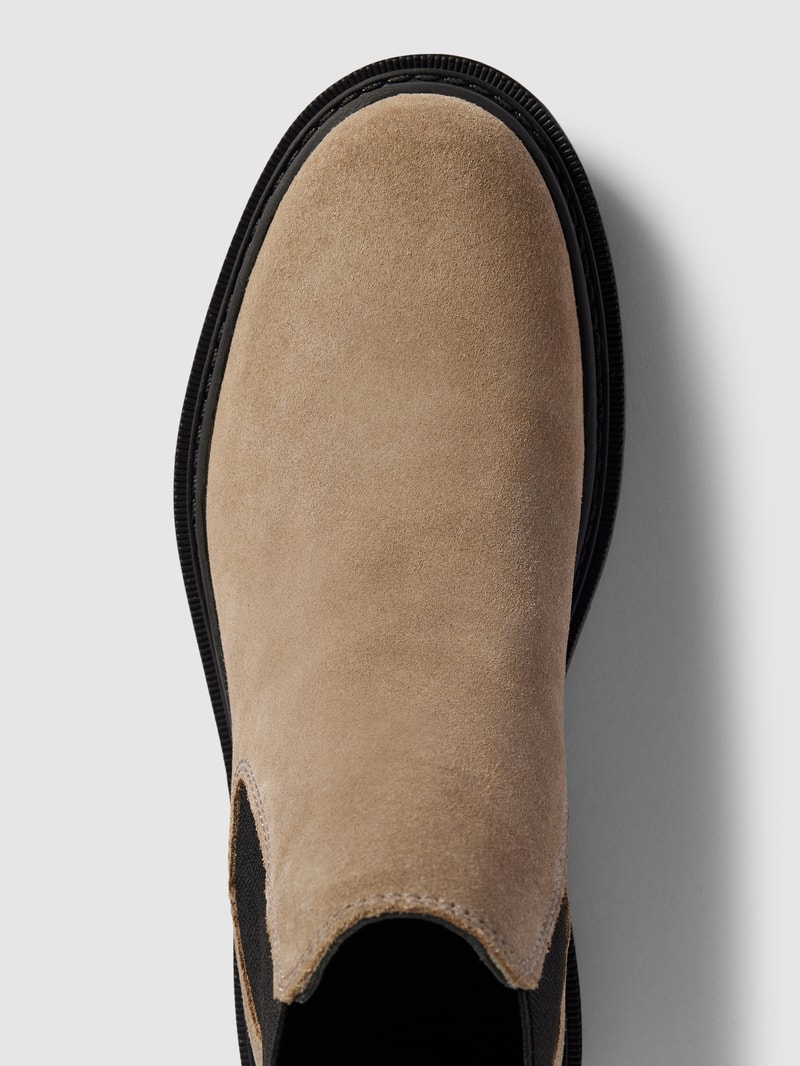 Chelsea Boots aus Leder mit Label-Detail Modell 'TROOPER' in olivgrün