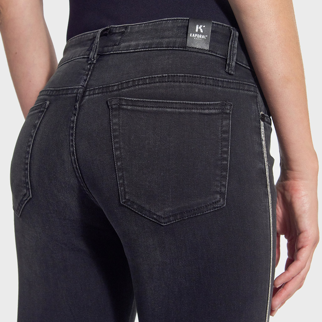 CAMIE  Jean slim Femme noir délavé & déchiré