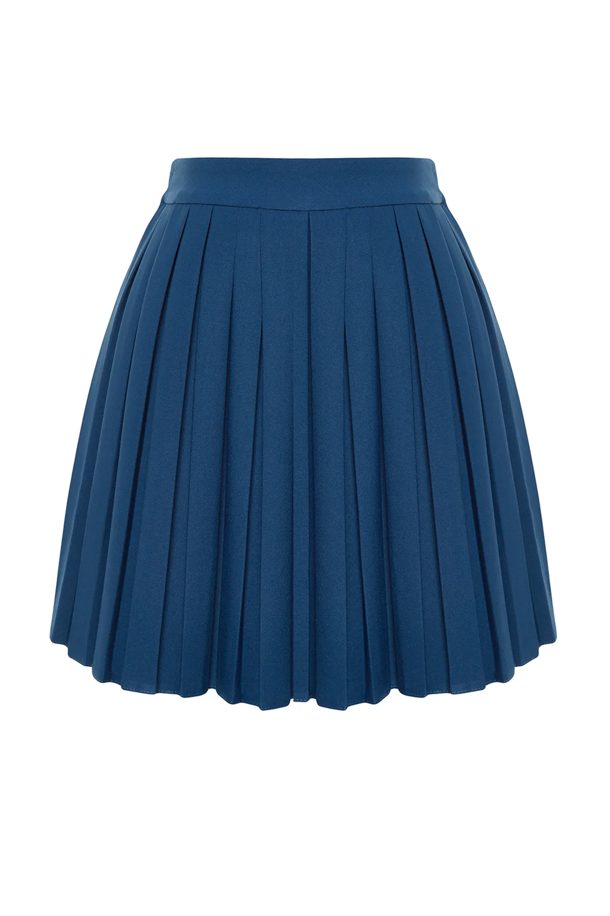 Trendyol Collection  Mini-Webrock, Marineblau mit Faltendetail - TWOAW21ET0111