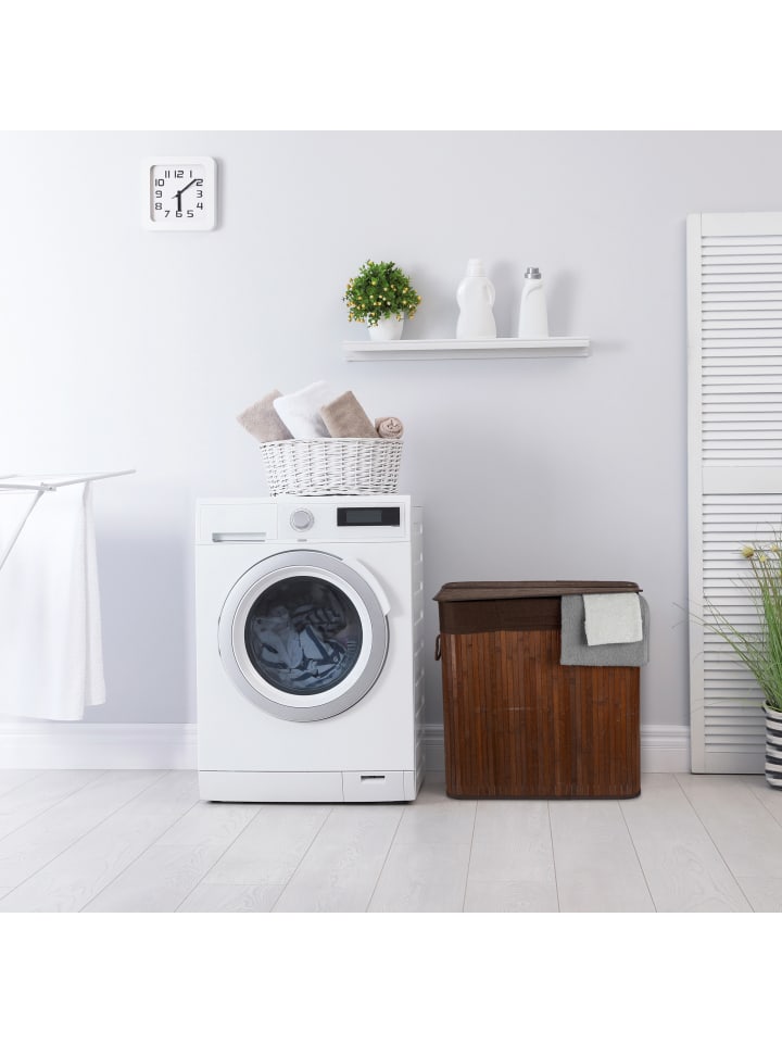 relaxdays Wäschekorb in Braun - (B)62,5 x (H)62 x (T)42,5 cm günstig kaufen onesize