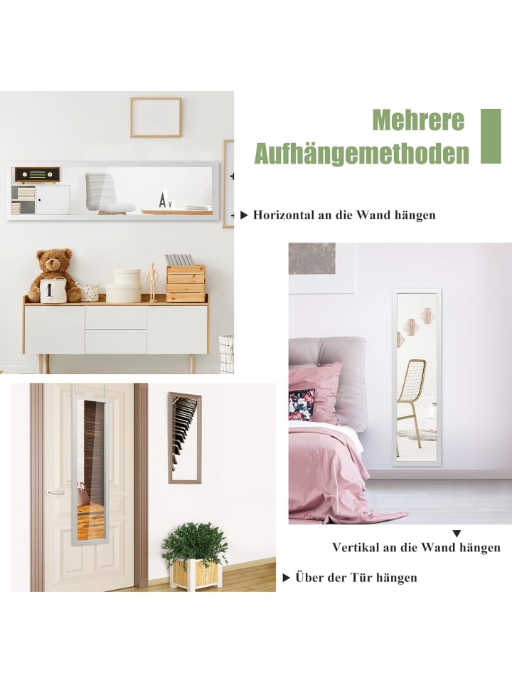 COSTWAY Ganzkörperspiegel 33x120cm in Weiß günstig kaufen onesize
