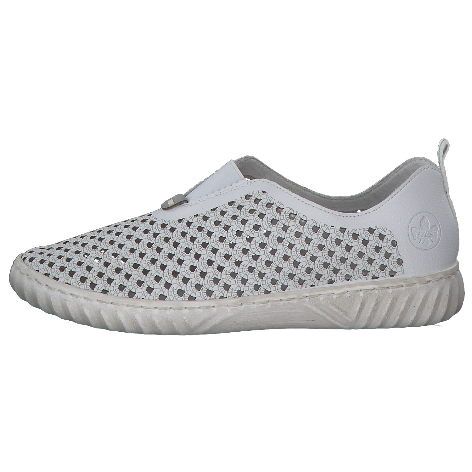 Rieker N0965, Slipper, Damen, weiss/cement