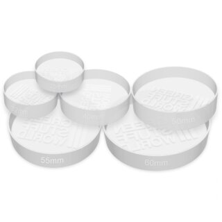 6x Translucent white Containment Moulds for Bases - Round