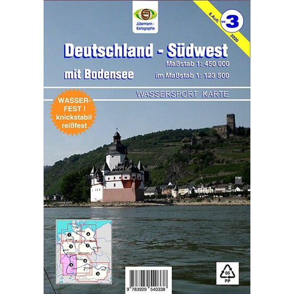 WASSERSPORTKARTE BLATT 3 SÜDWEST 1:450 000 - Wasserkarte