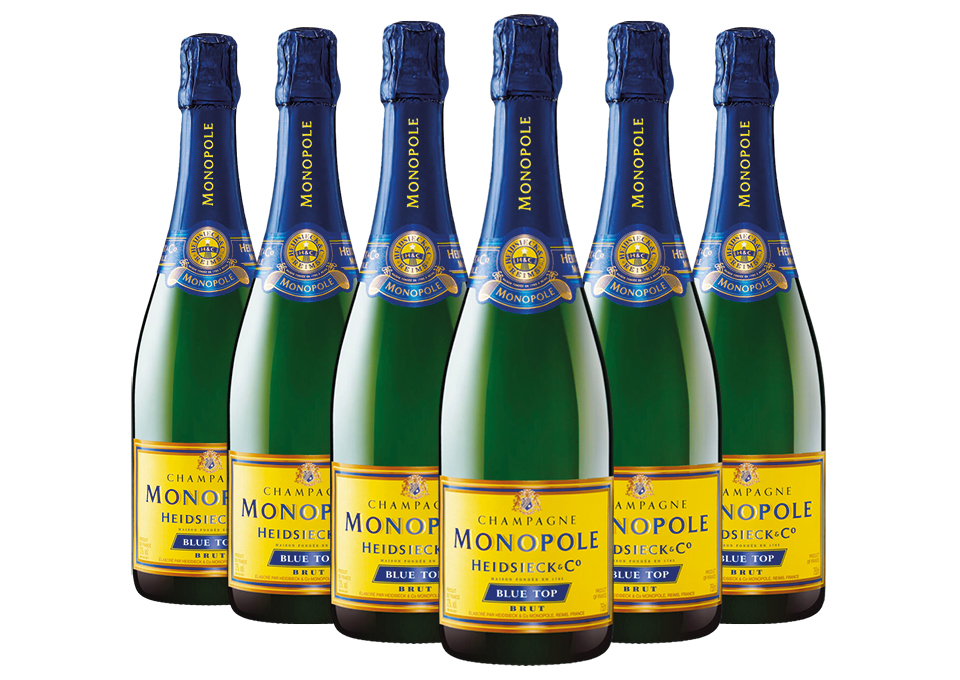 Champagne Brut AOC Blue Top Heidsieck & Co. Monopole 6 bouteilles de 0,75 ℓ