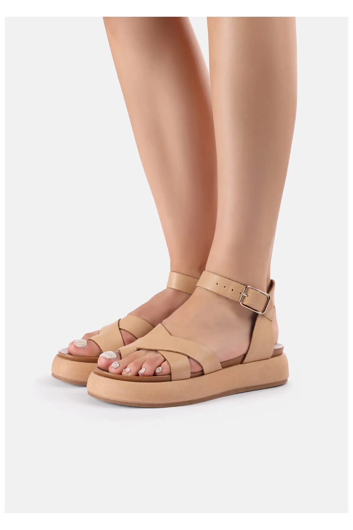 INUOVO  Sandalette - Beige - Flacher Absatz
