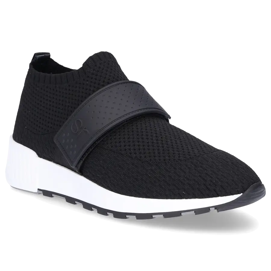 Sergio Rossi - Slip Ons SR1 Nylon Stretch Logo schwarz - schwarz