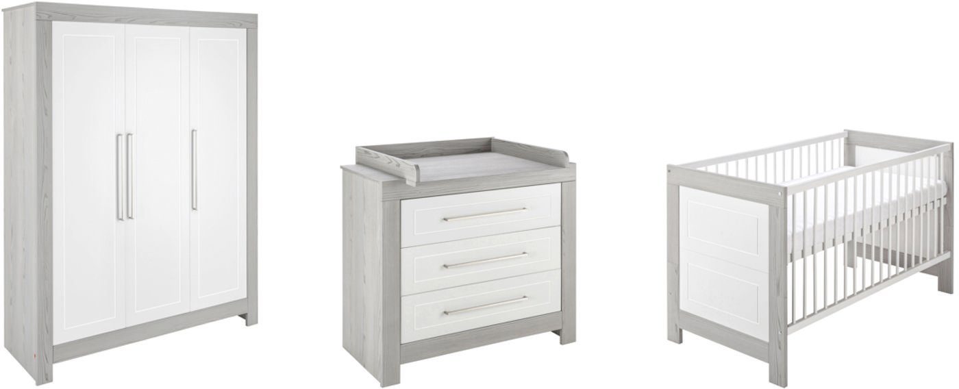 Schardt Babyzimmer-Komplettset Scandic, (Set, 3-St., Kinderbett, Kleiderschrank, Wickelkommode), Made in Germany; mit Kinderbett, Kleiderschrank und Wickelkommode
