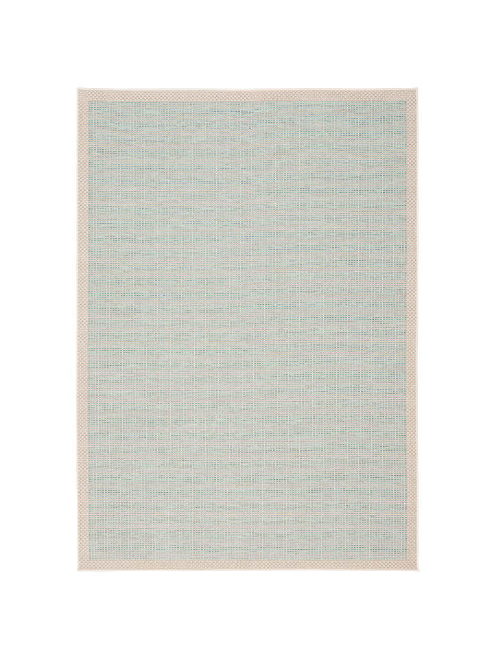 Pergamon In & Outdoor Teppich Flachgewebe Ottawa Bordüre in Türkis günstig kaufen