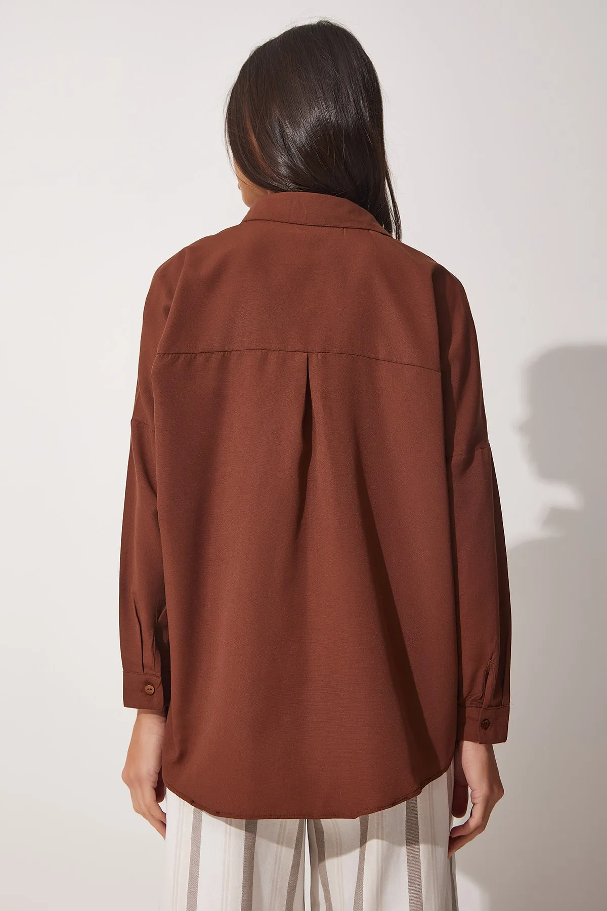 Happiness İstanbul  Hemd - Braun - Oversized