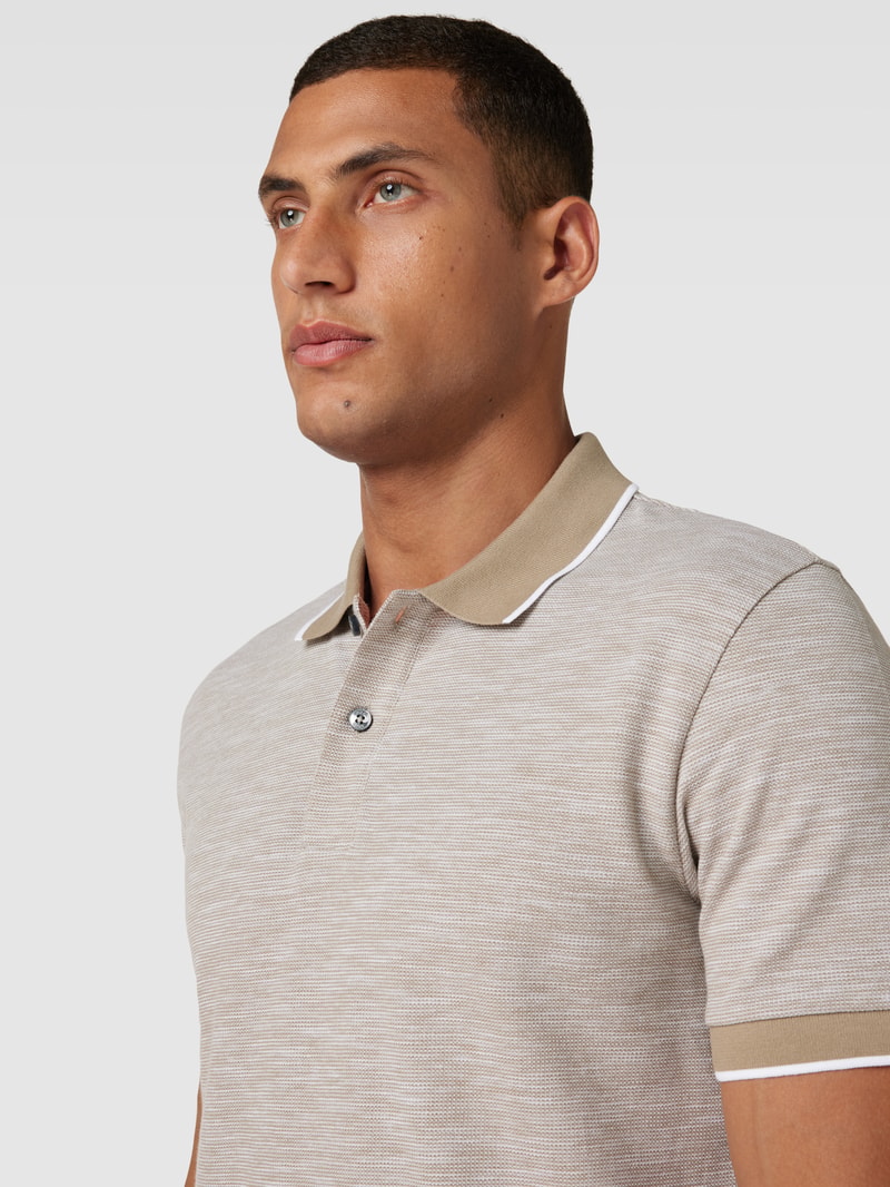 Poloshirt mit fein strukturiertem Design Modell 'Parlay' in schilf