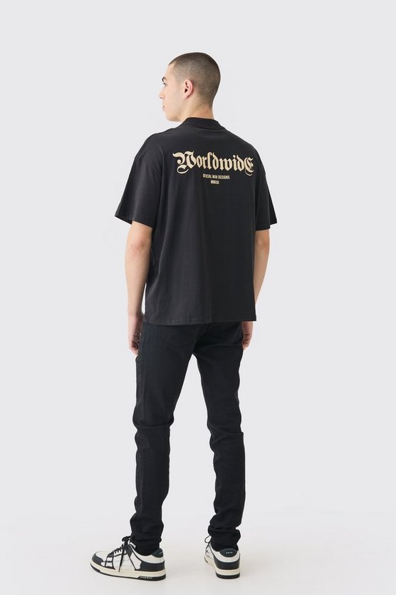 T-Shirt in Übergröße mit Worldwide-Print