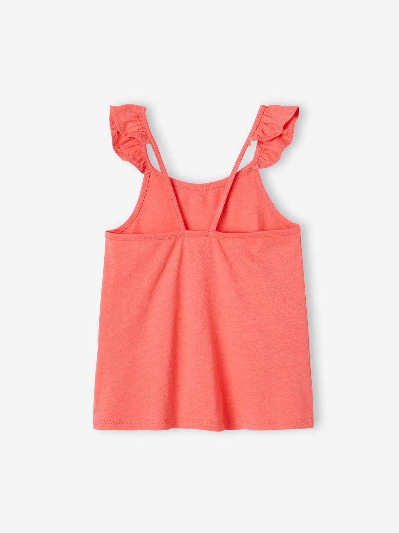 Vertbaudet Mädchen Top mit Volantträgern BASIC Oeko-Tex - wollweiß