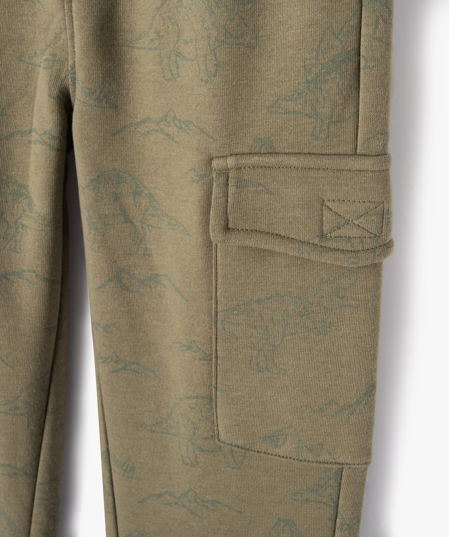 Pantalon de jogging molletonné avec poches à rabat Garçon vert | GEMO
