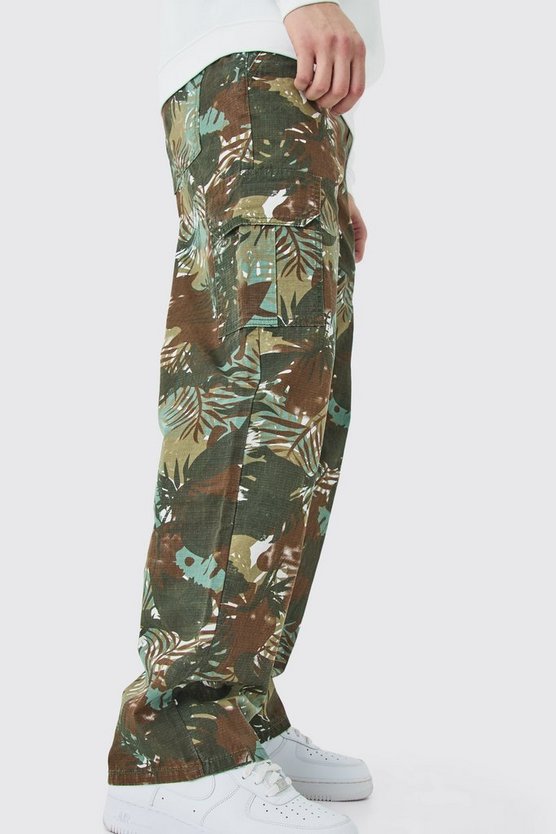 Tall lockere Twill Camouflage Cargo-Hose