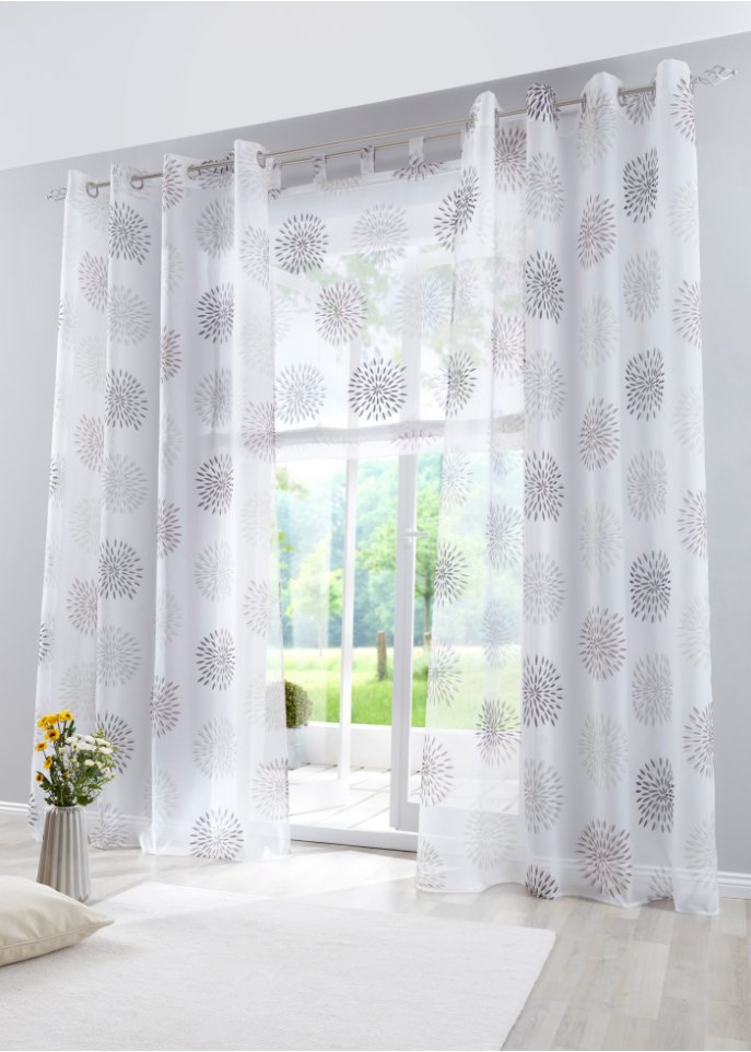 Gardine mit Kreise Druck(1er-Pack)