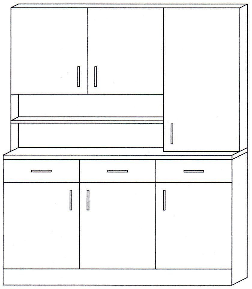 wiho Küchen Küchenbuffet Küchenbuffet Prag, Breite 150 cm