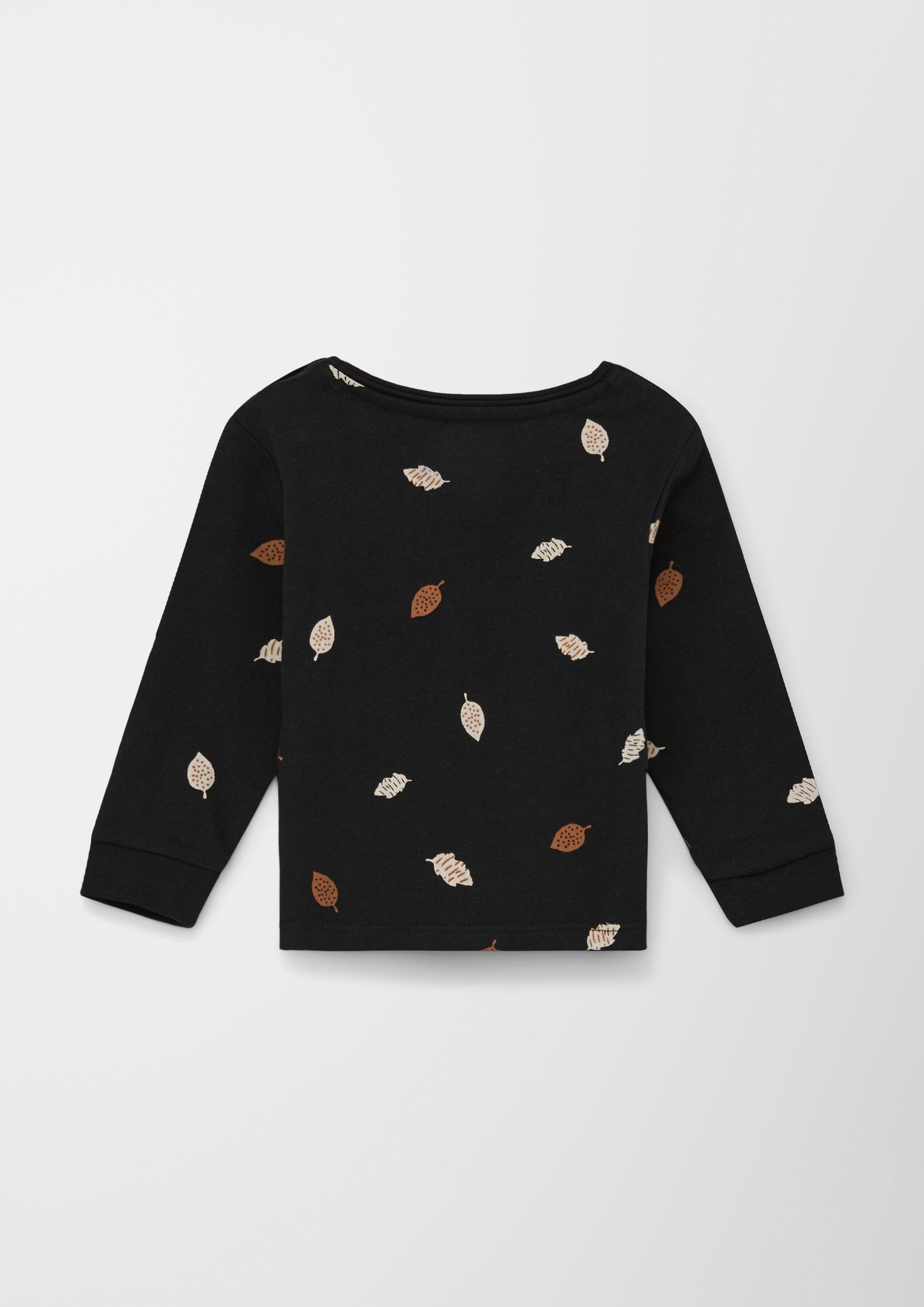 Langarmshirt mit niedlichem Blätter-Alloverprint  2122377-99A8