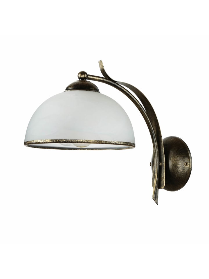 Licht-Erlebnisse Wandlampe in Messing Antik Weiß günstig kaufen onesize
