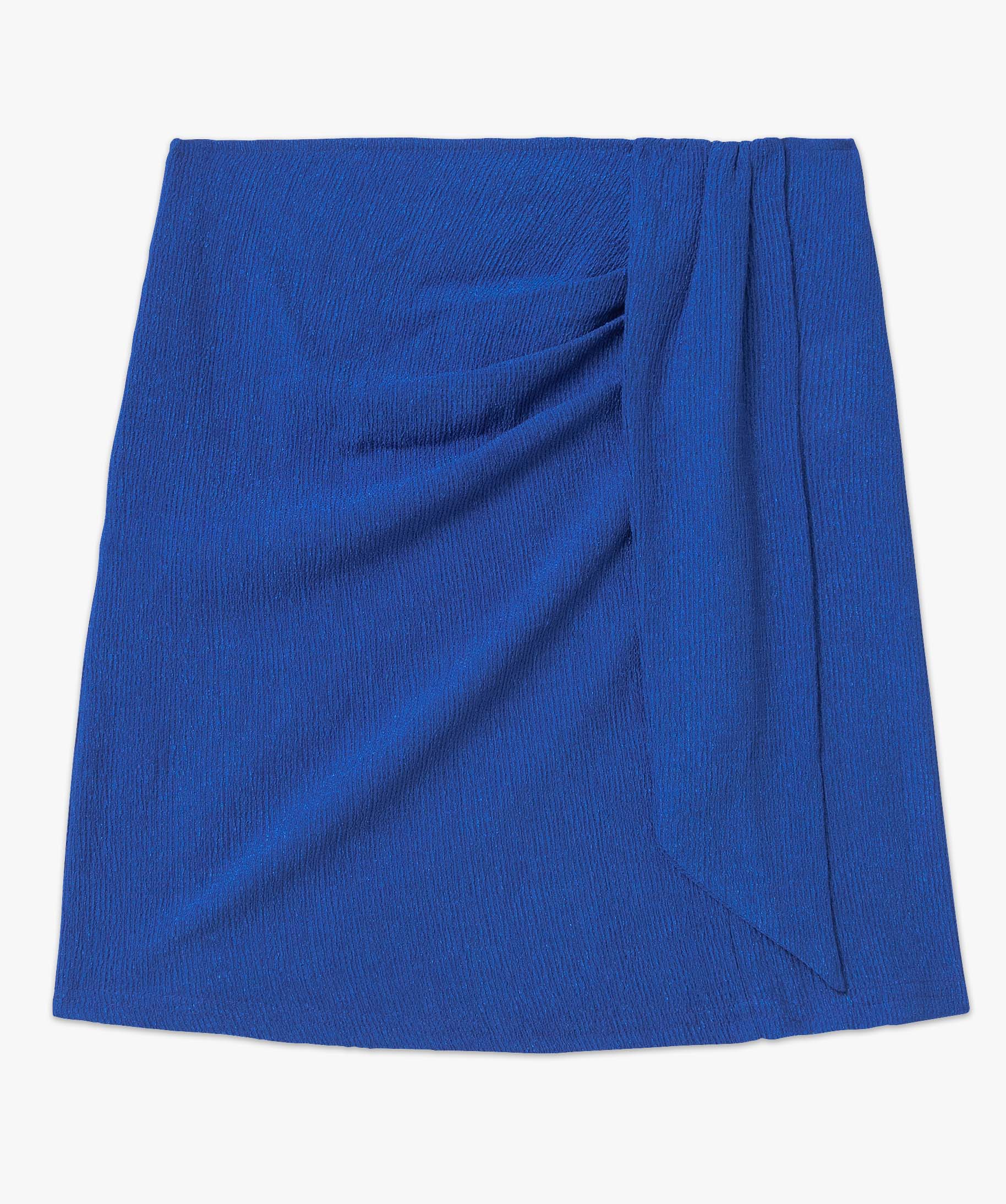 Jupe femme en maille irisée effet drapé bleu | GEMO