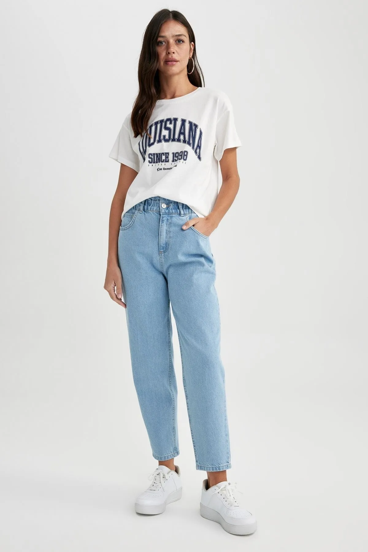 DeFacto  Knöchellange Paperbag-Jeans aus 100 % Baumwolle
