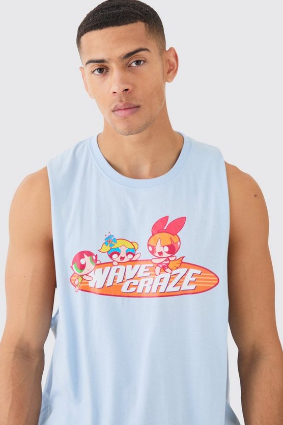 Oversize Tanktop mit lizenziertem Powerpuff-Print