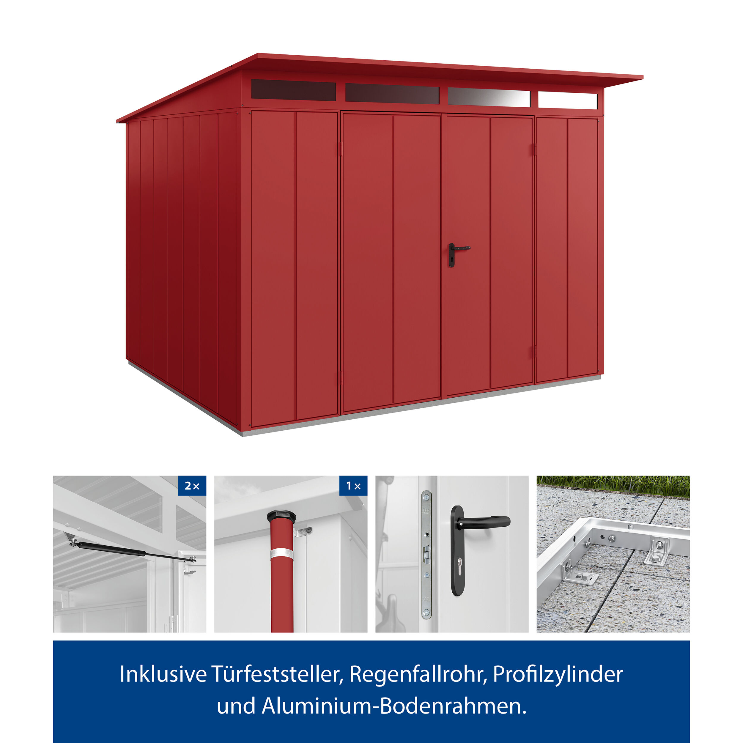 Set Berry Modern-P,Typ 3 Gerätehaus - Rot