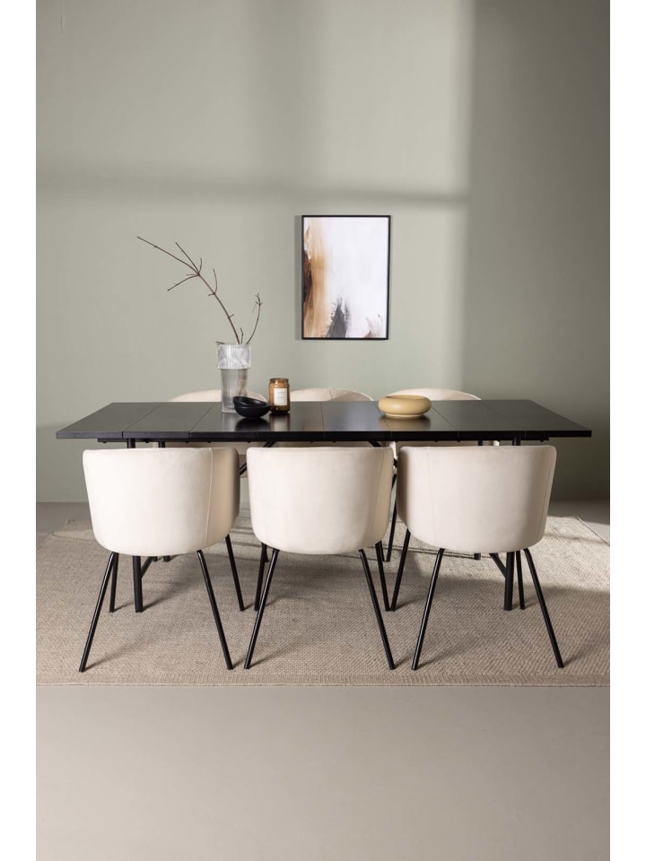 ebuy24 Essgruppe Astrid 9 (7-teilig) Schwarz 90 x 200 cm günstig kaufen onesize