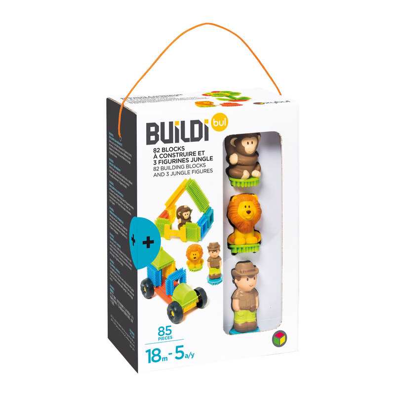 82 blocks à construire et 3 figurines jungle Oxybul