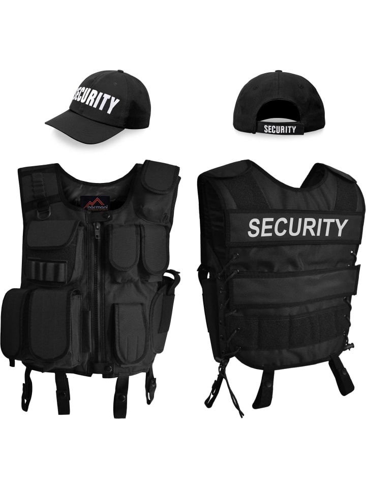 Normani Outdoor Sports Kostüm bestehend aus Weste, Patch und Cap in SECURITY günstig kaufen
