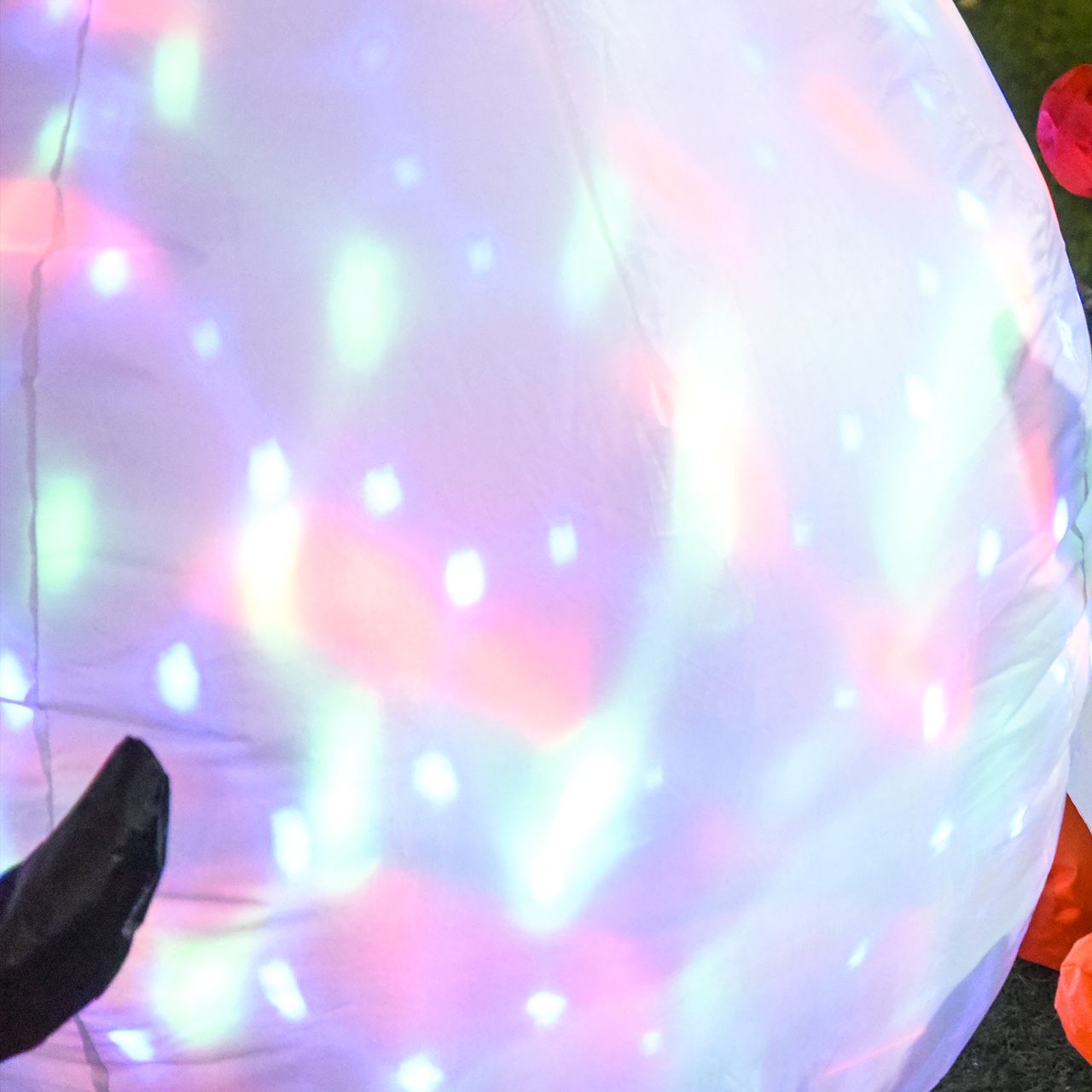 HOMCOM Weihnachten aufblasbarer Schneemann mit 3 Pinguinen LEDs Polyester 140 x 70 x 180 cm