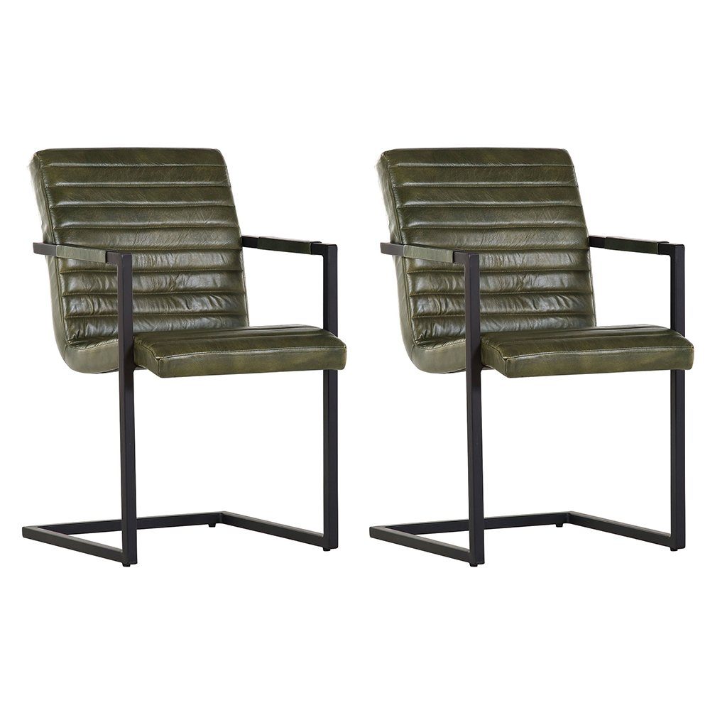 Lomadox Armlehnstuhl TARRAS-123, grün mit schwarz lackiertem Metallgestell 52/87/64 cm