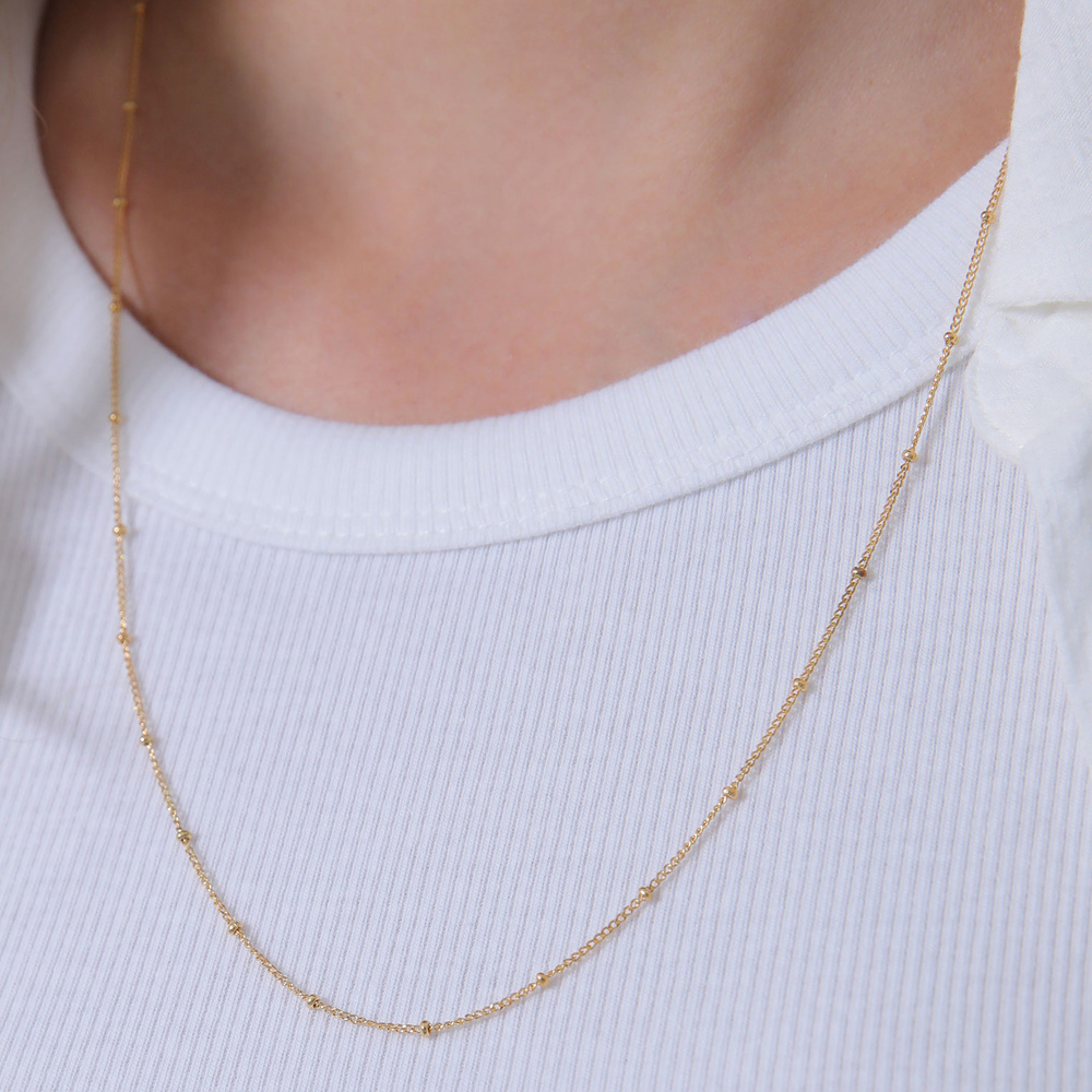 Elli Elli Collier Femmes Boule Basique Classique Fine en Argent Sterling 925 Bijoux