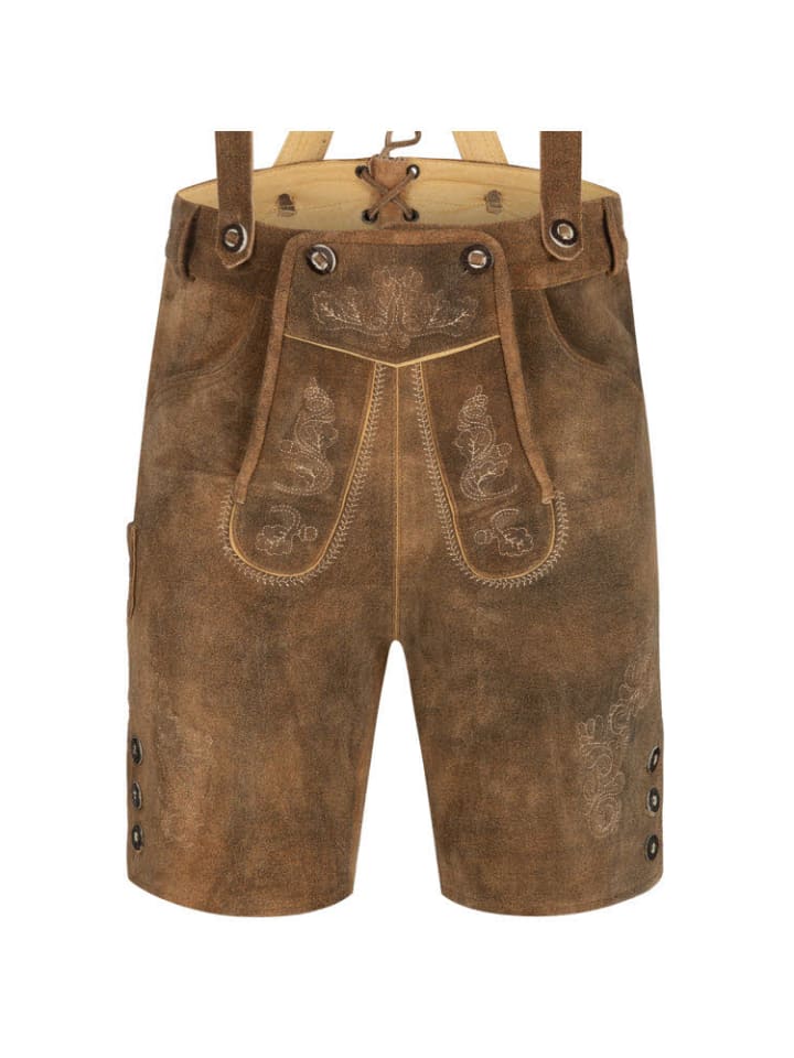Nübler Lederhose kurz Bertl in Braun günstig kaufen