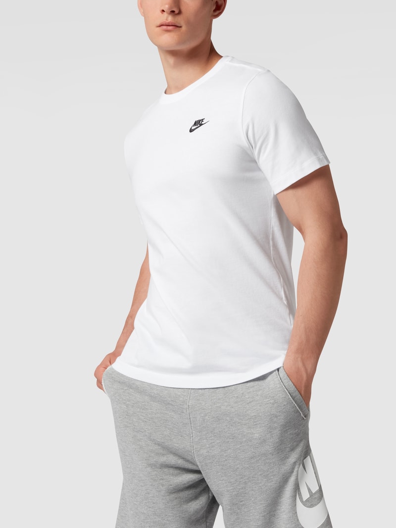 T-Shirt mit Melange-Optik Modell 'CLUB' in weiß