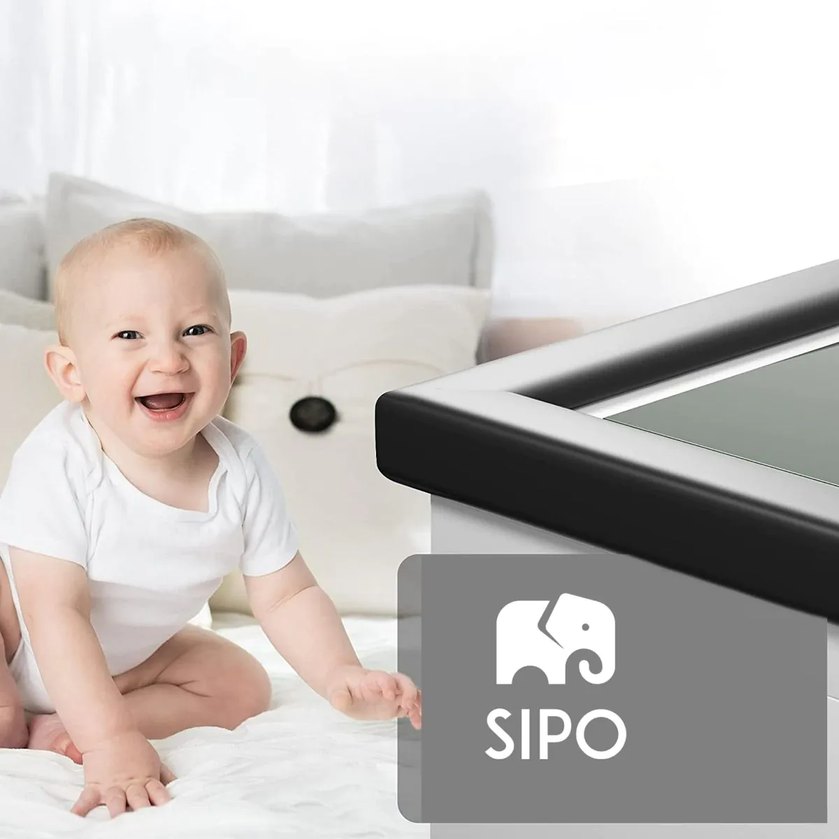 Ταινία αφρού Sipo για την προστασία αιχμηρών άκρων επίπλων, σε σχήμα L, μαύρη