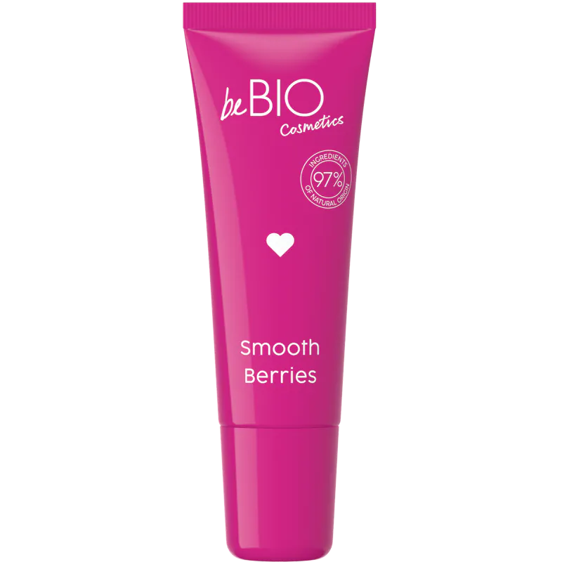 BeBIO Glazed Lips natūralus gelinis lūpų aliejus su kokteiliu ir uogomis
