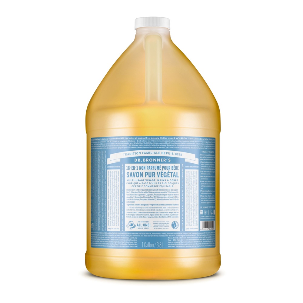 Dr Bronner's Dr Bronner's - Savon liquide non parfumé - 3.78L Savon liquide